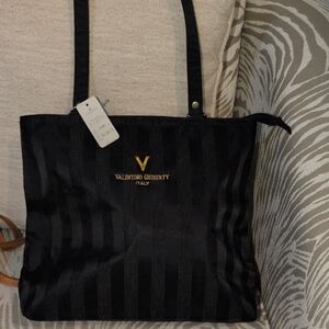 Valentino Ghiberty Italy Black Nylon Tote Bag